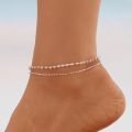 New 2025 Multilayer Beautiful Anklets Summer Beach Beautiful Anklets Metal Feet Chain Bead Feet Chain Anklets. 