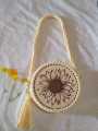 Crochet wooden base bag. 