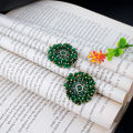 Green Colour Studd Earrings for Girls and Women Party Wear Tops Earrings. 