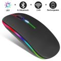 Tablet Phone Computer Bluetooth Wireless Mouse Charging Luminous 2.4G USB Wireless Mouse Portable Mouse. 