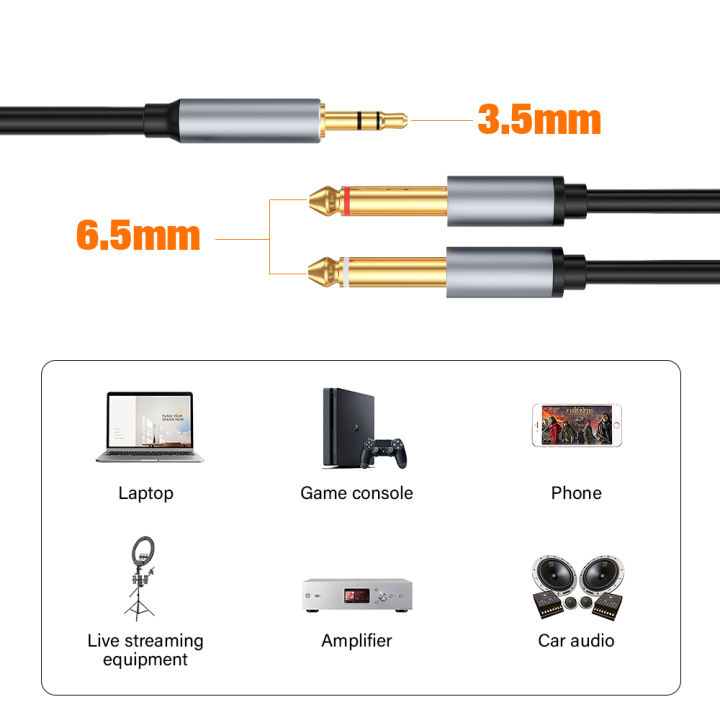 3.5%20mm%20To%20Double%206.5%20mm%20TRS%20Jack%20AUX%20Cable%20Male%20Mono%203.5mm%206.5mm%20Adapter%20Audio%20Connector%20HIFI%20Stereo%20For%20Mixer%20Amplifier%20Speaker%20-%20Image%202