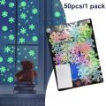 50pcs Christmas Luminous Snowflake Wall Sticker Stars Glow In The Dark Fluorescent Snowflake deco. 