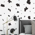 【WEJA】Cow Pattern Wall Stickers Kids Room Decor Bedroom Living Room Sofa Background Wall Decoration Nursery DIY Wallpaper. 