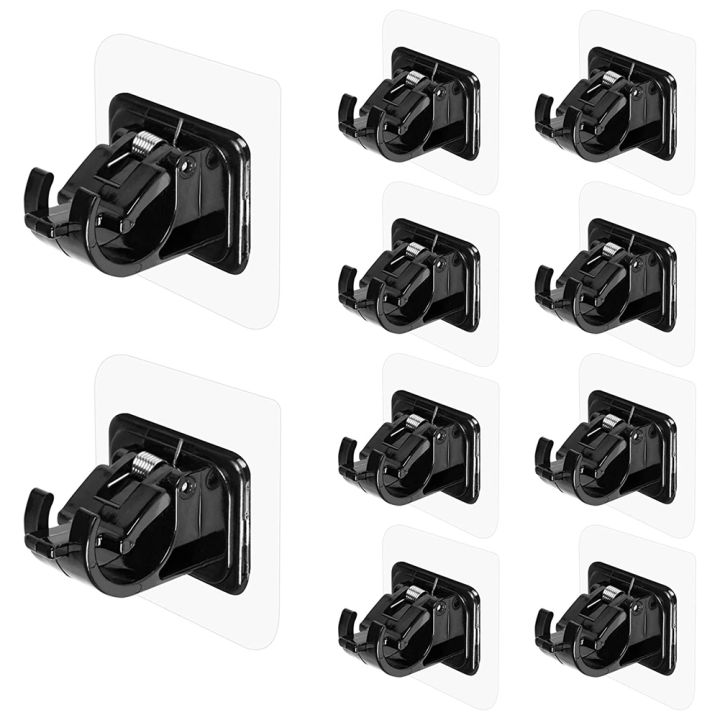 10PCS Self Adhesive Curtain Rod Holders Free Adjustable -1