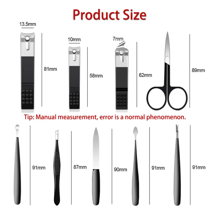 Manicure%20Set,%209%20PCS%20Nail%20Clipper%20Kit%20Slant%20Edge%20Fingernail%20Toenail%20Clippers%20Nail%20Care%20Tools%20with%20Leather%20Travel%20Case%20Ideal%20Gift%20for%20Men%20and%20Women%20-%20Image%208