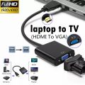HDMI to VGA and Audio Converter Adapter Cable HDMI Male to VGA Female Adapter Audio Video Converter HDMI TO VGA Cable. 
