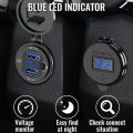 【Gold-Standard】 36W Dual USB Charger 12V Socket QC 3.0 Display Switch Waterproof Socket Plug For Phone. 