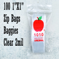 Ziplock Clear Bags(Apple) 100pcs 1"X1" 2mil. 