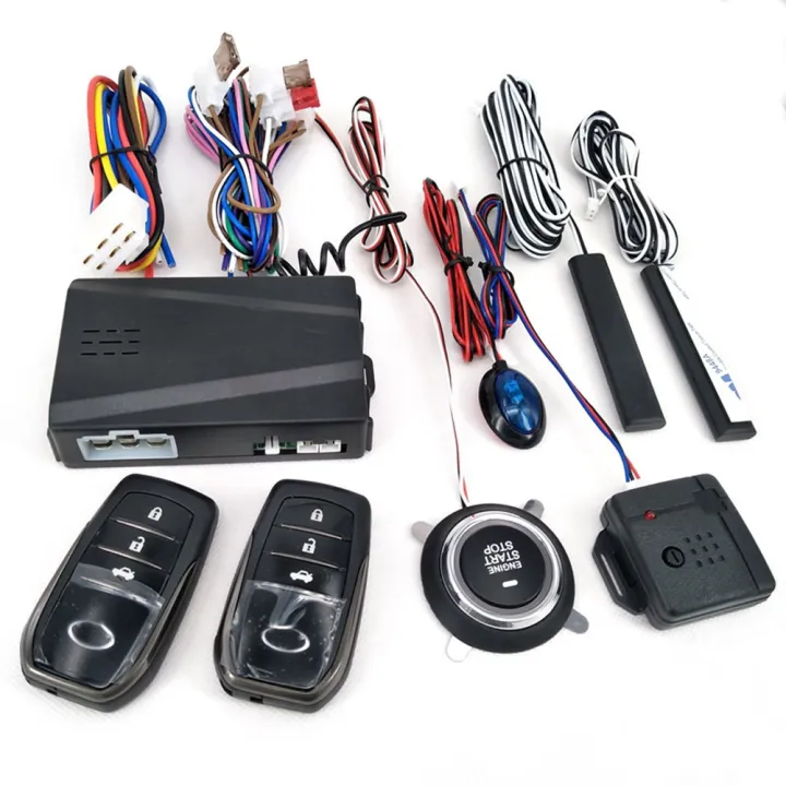 Car Alarm Passive Keyless One Button Start Remote Control System Auto ...