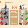 Side Mount Casters,Casters Set of 4 with Brake,L-Shape Plate Small Wheels for Furniture,Cabinet Casters,1 in(L-Shape). 