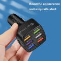 15A Car Charger 6USB QC3.0 Illuminated Square Fast Charging Car USB Phone Adapter. 