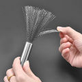 Stainless Steel Pan Brush Bowl Plate Long Handle Strong Decontamination Convenient Fast Sink Stove Kitchen Clean Tools. 