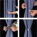 Buckle Clips Small Curtain Clip Pull-Out Tie With Strap Curtain Holders Adjust Length Freely Installation-free Rope Curtain Decor. 