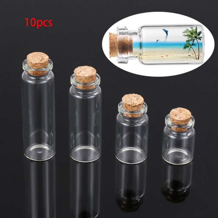 ETEC82 10pcs Clear Tiny Small Empty ing Glass Mini Containers Message ...