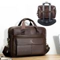 LAOSHIZI Men's Leather Bag Office Messenger Briefcase Man Genuine Leather 15.6Laptop Bags Male Handbags Crossbody 14 Computer. 