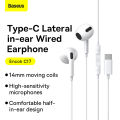 Baseus C17/H17 Wired Earphones In-Ear Type-C & AUX 3.5mm Lateral Earphones with Microphone. 