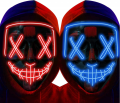 LED Cold Light Glowing Halloween Mask Masquerade Party Horror Clown Ghost Mask. 