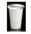 Disposable Plastic Cups Juice Cup 200ml White/ Clear With Lid. 