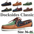 Men Genuine Leather Docksides Classic Homme Femme Boat Shoes,Plus Size Navy Blue Brown Black Flats Loafers Women 2023A053. 