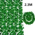 2.3M Long Artificial Green Ivy Leaf Garland Plants Ivy Vine Wall Hanging Garlands Artificial Plant Home Decor. 