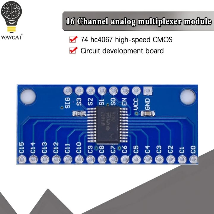 WAVGAT CD74HC4067 16-Channel Analog Digital Multiplexer Breakout Board ...