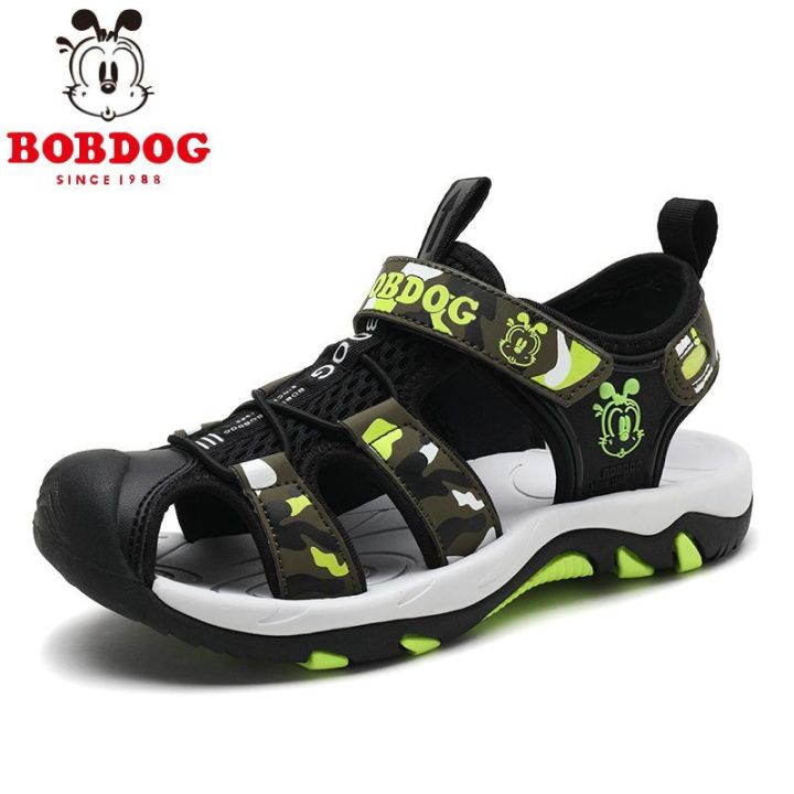 Bobdog Children's Shoes Summer Boys Sandals Boys Medium and Small Children Non-Slip Beach Shoes Children's Closed Toe Soft Bottom Sandals