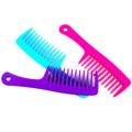 Plastic Wide Tooth Hair Comb Colorful 2pc. 
