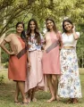 Spring & Summer Round Neck Dress with Colour Blocked. 