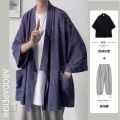 Shirt Three-Quarter Sleeve Casual Cloak Is Very Fairy Loose ins Men's Thin Fashion Brand Men's Coat Korean Set Summer. 