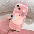 Casing For OPPO A18 A98 A78 A58 A79 5G A58 A38 4G A94 F17 F19 F11 F9 Reno 5 6 7 4 Pro Phone Case Soft Silicone Wavy Texture 3D Cute Rabbit Bear Frog Ear Doll Cute INS Back Cover Camera Protective TPU Shockproof Cartoon Luxury Full Protection. 