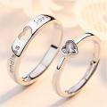 2Pcs Luxury Zircon Heart Couple Rings For Women Men/ Endless Love Engagement Wedding Ring. 