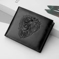 【ZOSR】Wallet Men's Personalized Three-Fold 3D Embossed Wallet Multi-Card Credit Card Holder Zipper Coin Short Wallet Men. 