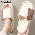 Cartoon Bear Women Slippers Summer Slides Beach Shoes Eva Indoor Women Flip Flops Men's Thick Soled Non-Slip Home Couple Sandals. 