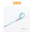 Tape Cute Travel 15Mm H6347 Decorative Series Grid Memo Washi Er Stickers Stationery Paper Diary Tape Adhesive Masking(Fish). 