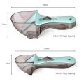 Adjustable Measurement Spoon with Scale for Kitchen Home Baking Cooking Tools Volume Measuring Spoons Scale Measurement Spoon for Cake Baking Kitchen Plastic Measuring Spoon and Cup Set 2 pcs. 