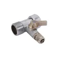 RO Feed Water Adapter 1/2" to 1/4" Ball Valve Faucet Tap Feed Reverse Osmosis Silver. 