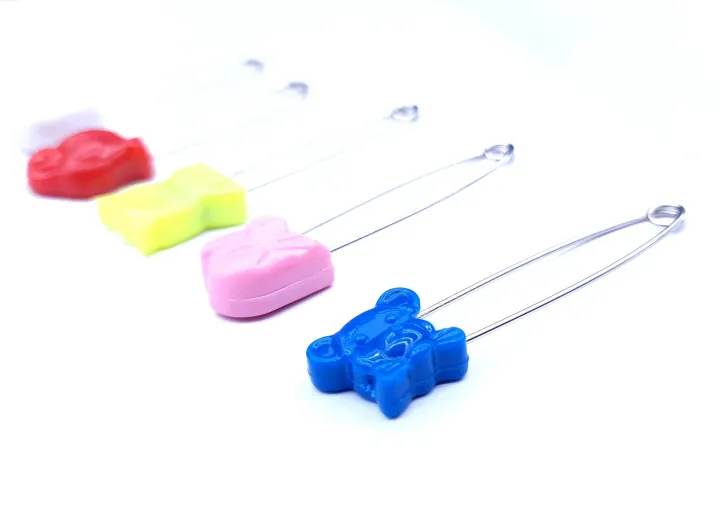 5Pcs Colorful Steel Locking Safety Baby Kids Cloth Nappy Diaper Craft Pins