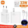 33W Charger Turbo Charge EU Cargador Usb Type C Cable Adapter Redmi Note 14 13 12 Mi 10T Lite M6. 