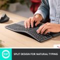 Logitech ERGO K860 Wireless Ergonomic Qwerty Keyboard - Split Keyboard, Wrist Rest, Natural Typing, Stain-Resistant Fabric, Bluetooth and USB Connectivity, Compatible with Windows/Mac. 