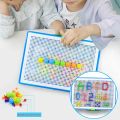 Creative Mosaic Toys Kit Mushroom Nails Peg Board Children Early Educational Puzzle Toys. 