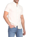 Standard Collar Short Sleeve Shirt for Men Beige. 