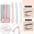 Brow Razor Blades Makeup Tool 3PCS Eyebrow Trimmer Folding Eyebrow Comb Hair Remover Tools Washable Women Makeup Tool. 