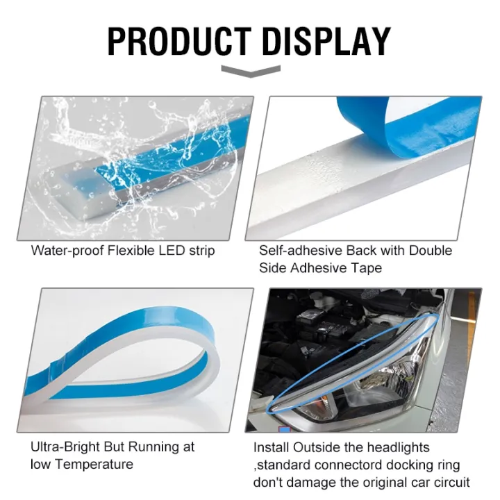 2x%20Ultrafine%20Cars%20DRL%20LED%20Daytime%20Running%20Lights%20White%20Turn%20Signal%20Yellow%20Guide%20Strip%20for%20Headlight%20Assembly%20Drop%20Shipping-Red%20turn%20Yellow-75cm%20-%20Image%204