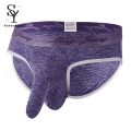 Longjiang Men Wide Waistband Briefs 3D Elephant Nose Solid Color Mid Waist Panties Underpants. 