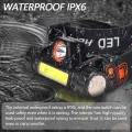 New USB Rechargeable Headlight Powerful XPE+COB Headlamp Head Torch IPX6 Waterproof Head Light with 1200mAn Built-in Battery. 