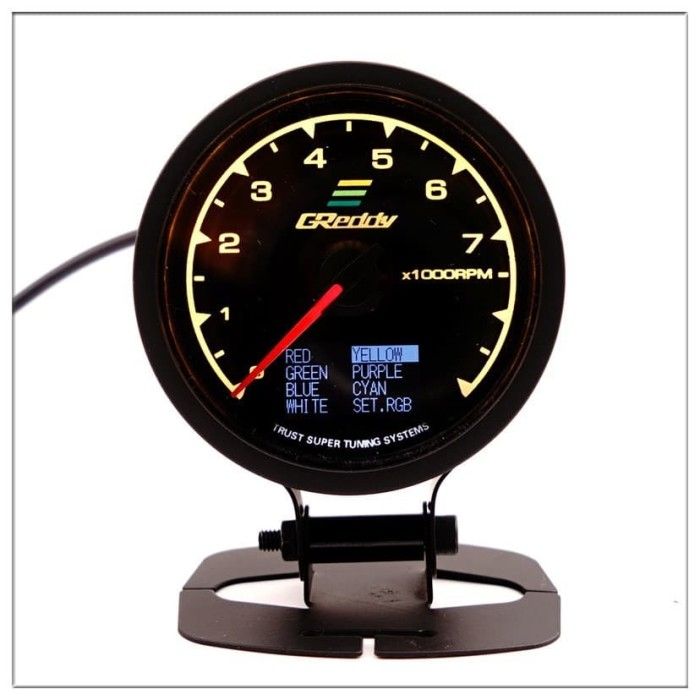 GREDDY%20Multi%20D/A%20LCD%20Digital%20Display%20Meter%20Tachometer%20Gauge%207%20Colours%202%20In1%20RPM%20&%20Voltage%20Display%202.5%20Inch%20-%20Image%203