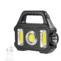 LED Portable Searchlight Non-Slip Waterproof Solar Handheld Flashlight Multifunctional With Side for Mountaineering Hiking. 