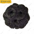 Beauty Angelbella Real Hair Bun with Clip Extensions Up Do Donut Chignon Clip in Plastic Comb Elastic Bride Hair Piece (Natural Black) FC-FA. 