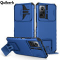 Quiberk for Xiaomi Redmi Note 12 Pro 4G Phone Case Slide Camera Cover Kickstand Hard Shockproof Armor Back Casing. 