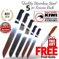 5pc  stainless steel  knives pack + free 1 fruit knife. 